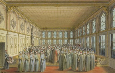 The reception of an Ambassador by the Grand Vizier at Topkapi Palace, Constantinople by Louis Nicolas de Lespinasse